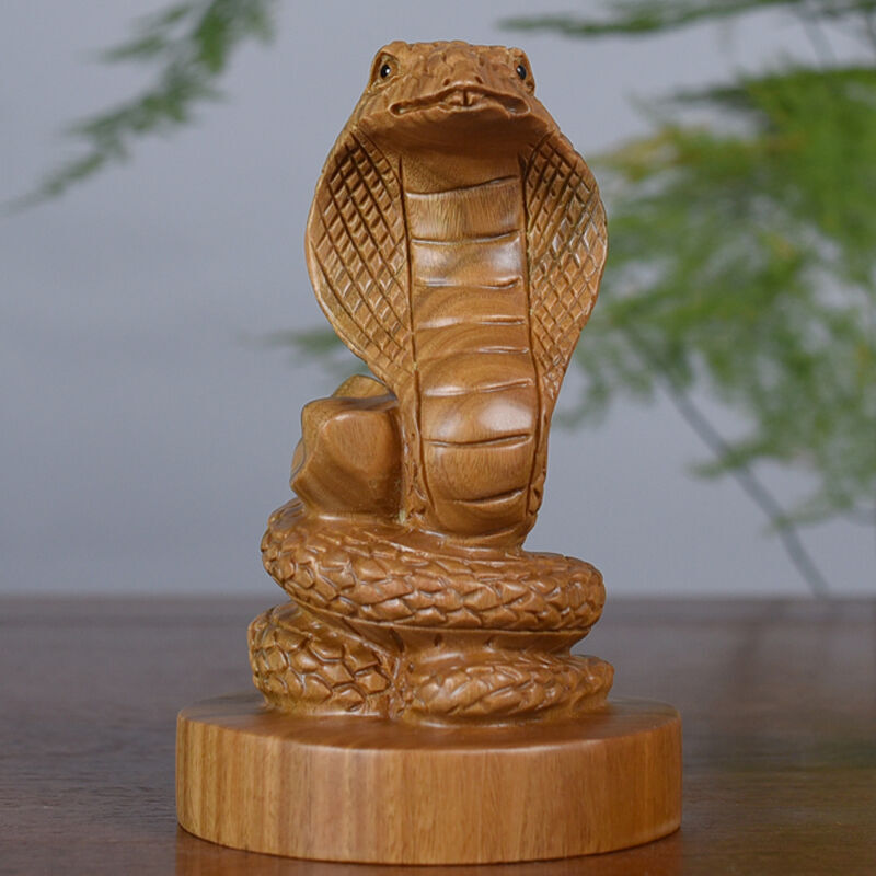 2017 綠檀木動物 十二生肖擺件 鼠?；⑼谬埳唏R羊猴雞狗豬 家居工藝品 生日禮物 蛇 15厘米